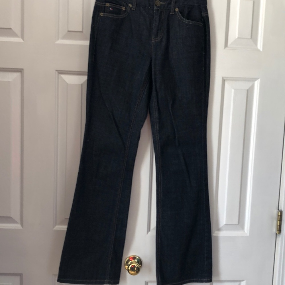 Tommy Hilfiger blue jeans.